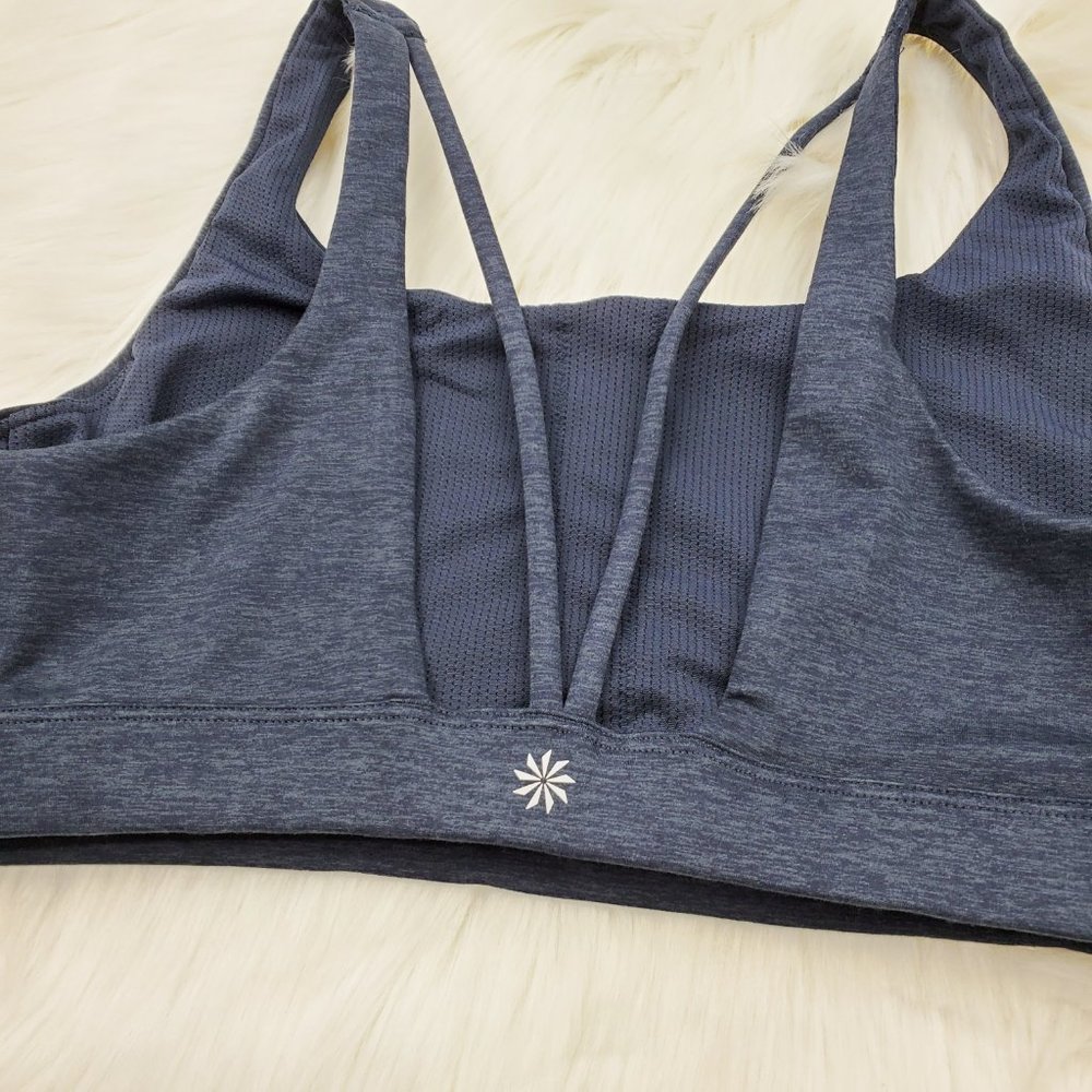 NWOT Athleta Navy Softluxe Exhale Sports Bra - Picture 7 of 8